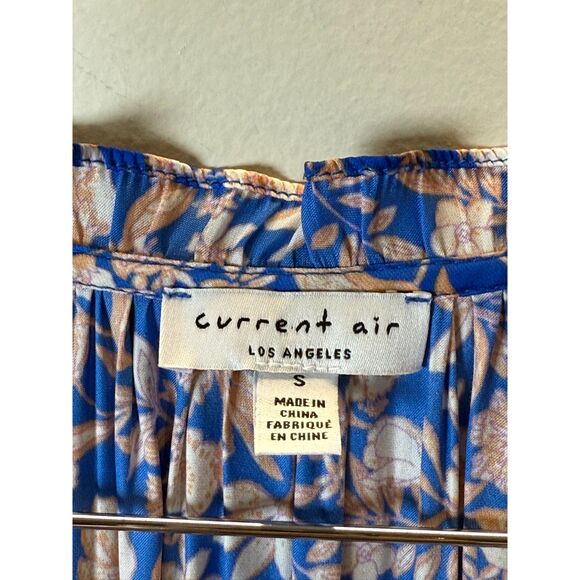 Current Air Floral Pleated Ruched Mini Dress Women’s Size Small Blue Casual - Picture 4 of 6